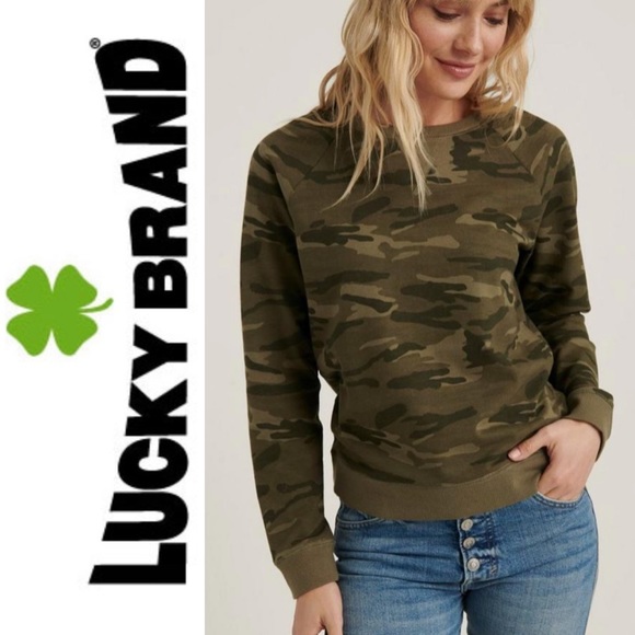 lucky brand camo sweatshirt